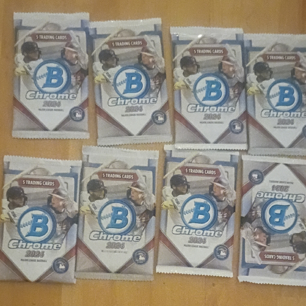 Bowman Chrome 2024 Lot Of 8 Unopened Sealed Baseball Card Packs W Possible Paul